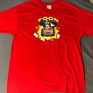 Vintage 90s Mickey Mouse Fantasia Toon Disney Print Shirt (XL) Red